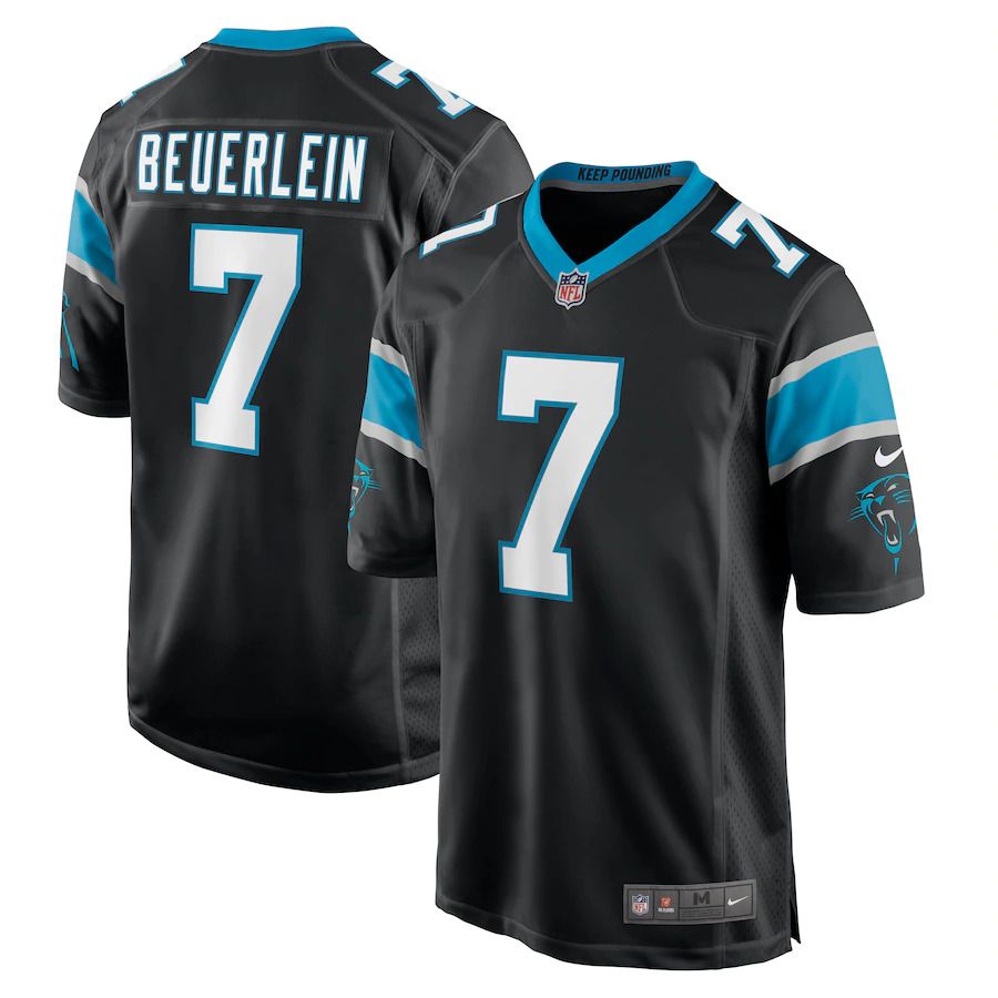 Men Carolina Panthers #7 Steve Beuerlein Nike Black Retired Player NFL Jersey